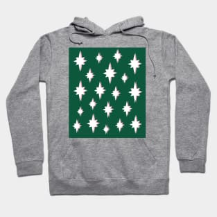 Christmas Stars Green and Pink Hoodie